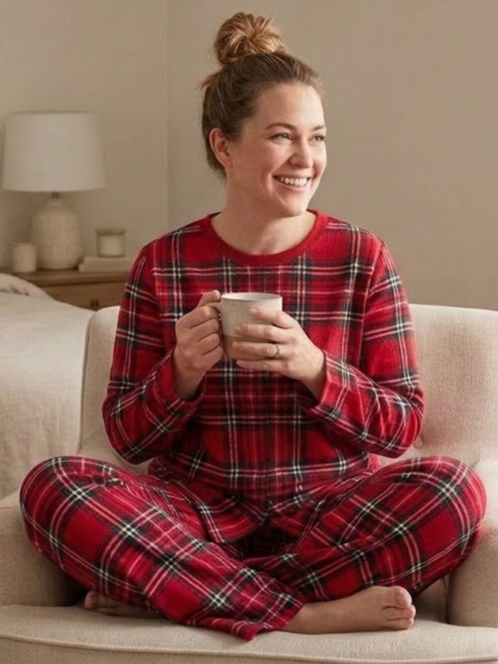 NWT Joyspun Women's 2-Piece Red Plaid Pajama Set 3X - Cozy Tartan Sleepwear